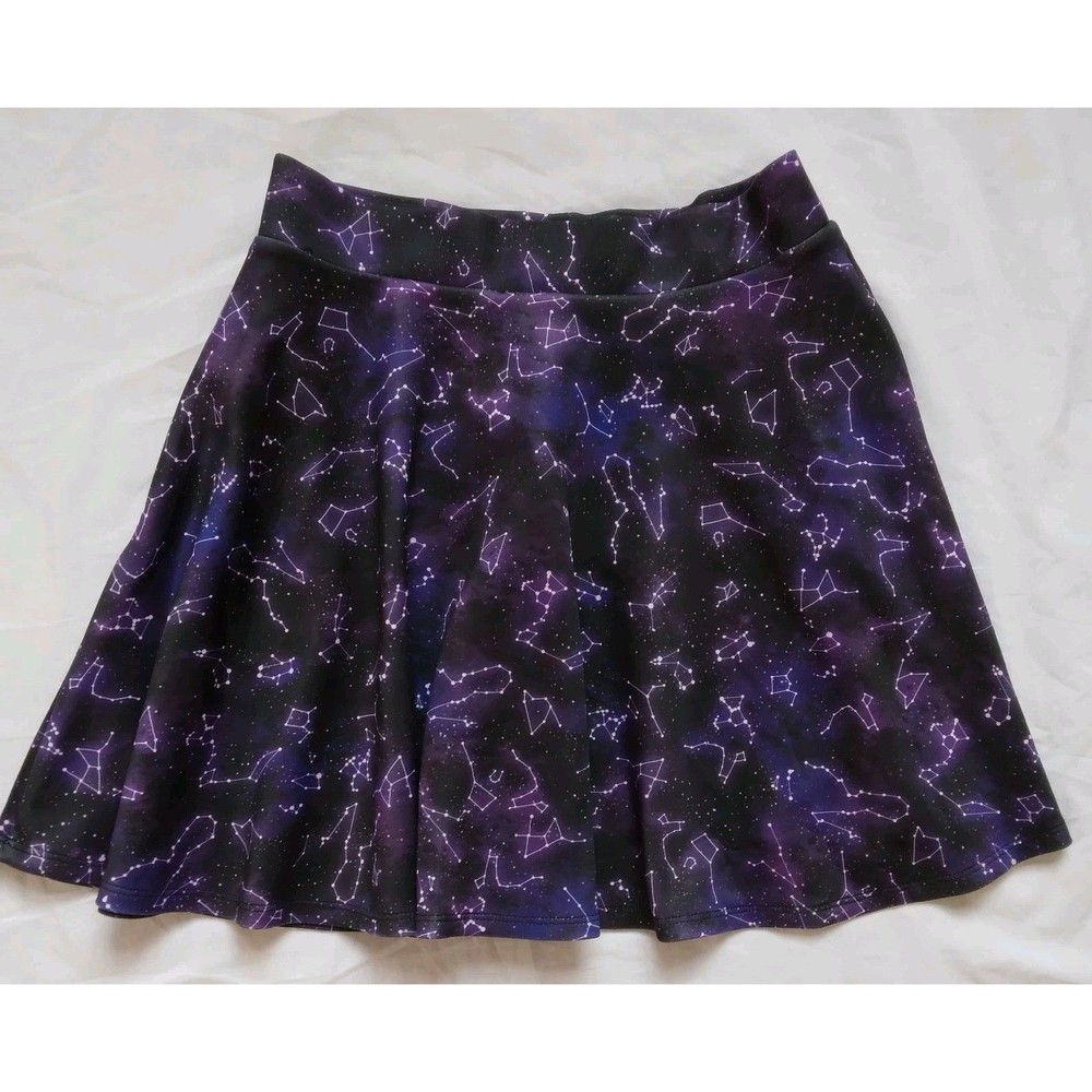 Hot Topic Constellations Skater Skirt Purple Black Mystical Goth Punk Juniors SM - Picture 9 of 10